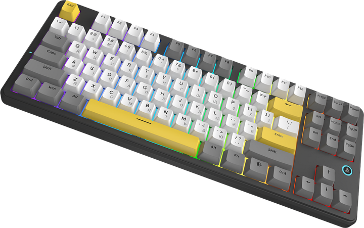 Клавиатура AJAZZ AK870 V2 Flying Fish Switch Black/Grey/Yellow (AK870-V2-FF-BGY) - изображение 5
