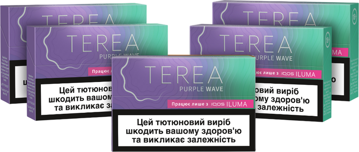 Миниблок стиков для нагревания табака TEREA Purple Wave 5 пачек
