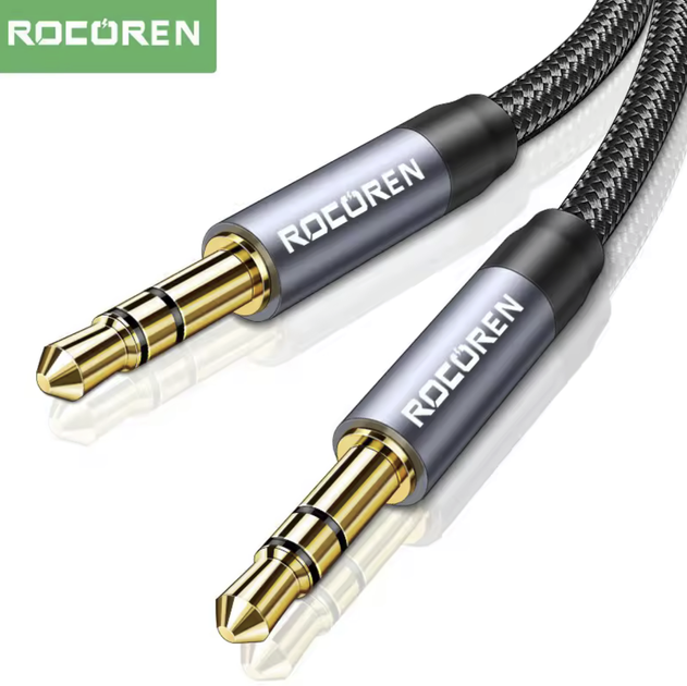 Аудио кабель AUX 1 метр Mini Jack 3.5 мм – 3.5 мм, кабель 3.5mm to 3.5mm для наушников и колонок Rocoren TY-43 - Фото 1 Аудио кабель AUX 1 метр Mini Jack 3.5 мм – 3.5 мм, кабель 3.5mm to 3.5mm для наушников и колонок Rocoren TY-43 - изображение 1