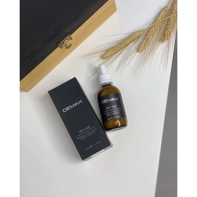 Ретинолова сироватка для шкіри навколо очей - Demax Retinol Active Serum Bright Complex 50 мл - изображение 2