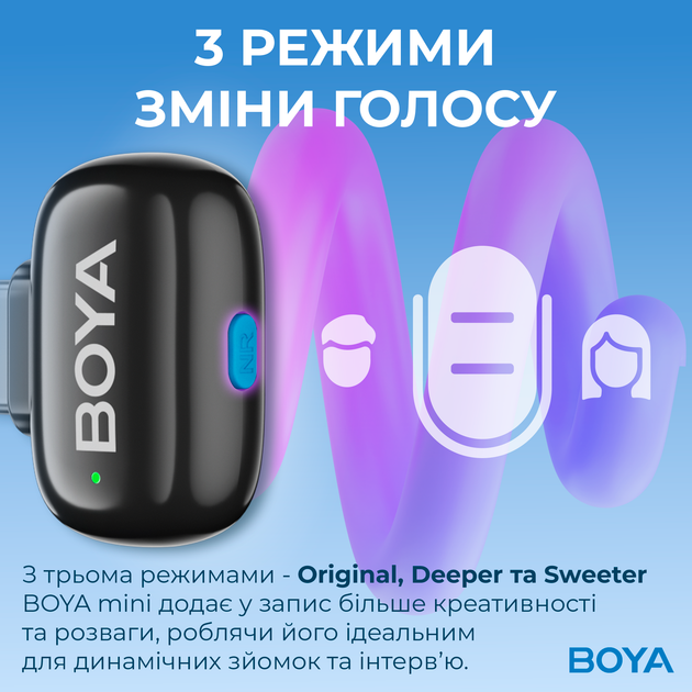 Бездротовий петличний мікрофон BOYA mini-16 Lightning Black - зображення 8