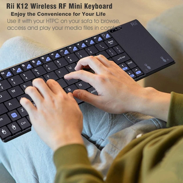 Мини беспроводная клавиатура Rii K12+, черная - изображение 5