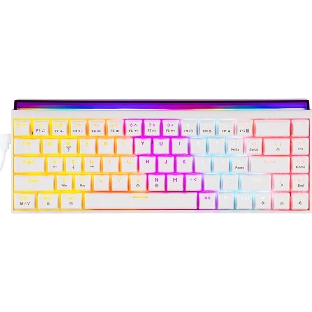 Клавіатура ігрова Ajazz NK68 Red Switch White/Біла - изображение 2