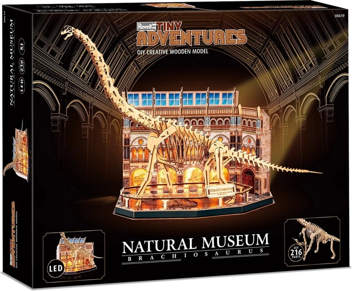 Пазл Revell Tiny Adventures - Natural Museum Brachiosaurus Skeleton 3D 216 елементів (4009803006192) - зображення 4