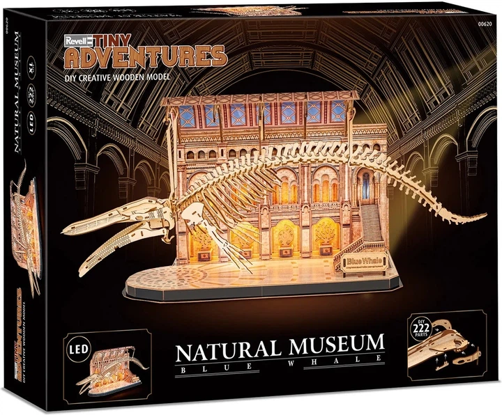 Пазл Revell Tiny Adventures - Natural Museum Blue Whale 3D 222 елементи (4009803006208) - зображення 4