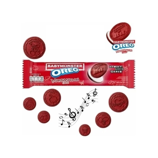 Печиво Oreo BabyMonster Red Sandwich Cookies with Marshmallow Орео червоні печива - сендвічі з маршмеллоу 110,4г - зображення 2
