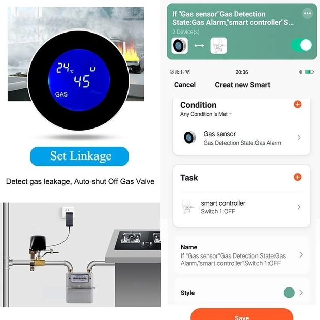 Розумний WIFI датчик витоку газу Tuya Gas sensor - изображение 7