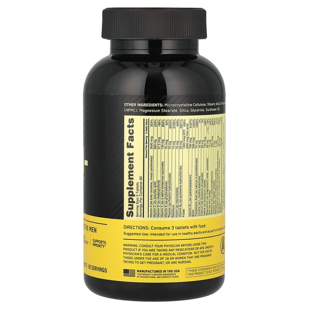 Комплекс для мужчин Optimum Nutrition "Opti-Men" мужские мультивитамины и минералы со смесью трав (240 таблеток) - изображение 2