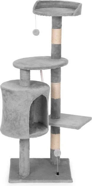 Drapak Petsi AIE-ATS40 wieża z domkiem 110 cm Szary (5905817010455) - obraz 2