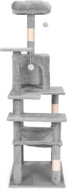 Drapak Petsi AIE-ATS39 wieża z domkiem 146 cm Szary (5905817010448) - obraz 3