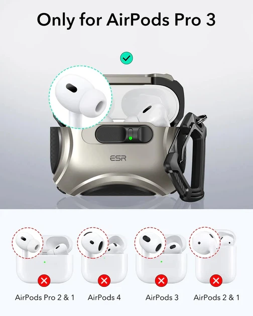 Чехол ESR Cyber Flicklock для Apple AirPods Pro 3 Titanium (1C02200202) - изображение 2