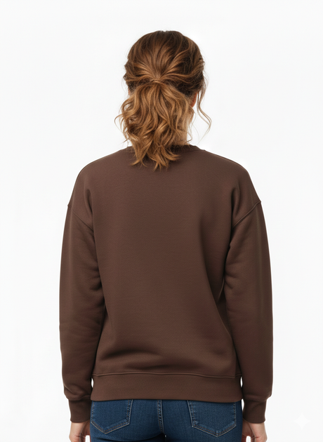 Стильний жіночий світшот у коричневому кольорі Oversize S-L - зображення 2