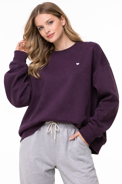 Стильний жіночий світшот у бордовому кольорі Oversize S-L - Фото 1 Стильний жіночий світшот у бордовому кольорі Oversize S-L - зображення 1