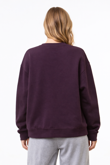 Стильний жіночий світшот у бордовому кольорі Oversize S-L - Фото 3 Стильний жіночий світшот у бордовому кольорі Oversize S-L - зображення 3
