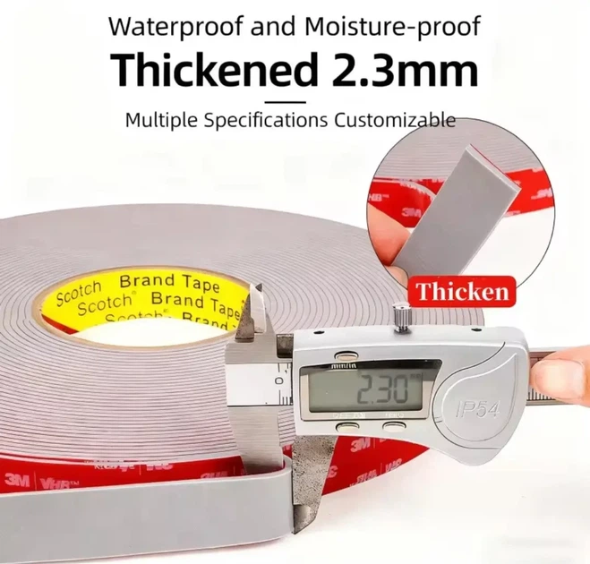 Двостороння клейка стрічка 3M VHB 4991 ширина 20 мм товщина 2.3 мм довжина 3 метри Grey - Фото 3 Двостороння клейка стрічка 3M VHB 4991 ширина 20 мм товщина 2.3 мм довжина 3 метри Grey - зображення 3