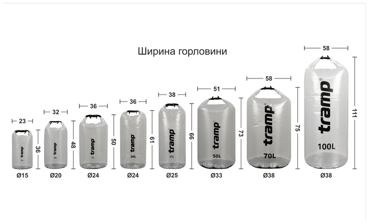 Гермомішок TRAMP PVC transparent 70л UTRA-108 (UTRA-108) - зображення 2