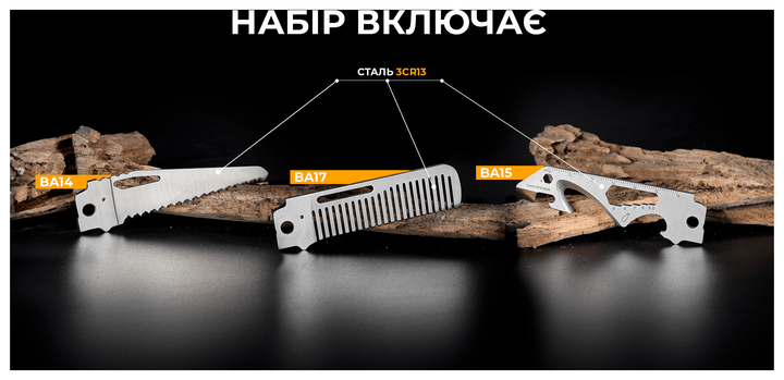 Набір змінних клінків Roxon (BA12; BA13; BA16) 3in1 для S501U, S502U, S802 (FNR_BA121316) - зображення 12
