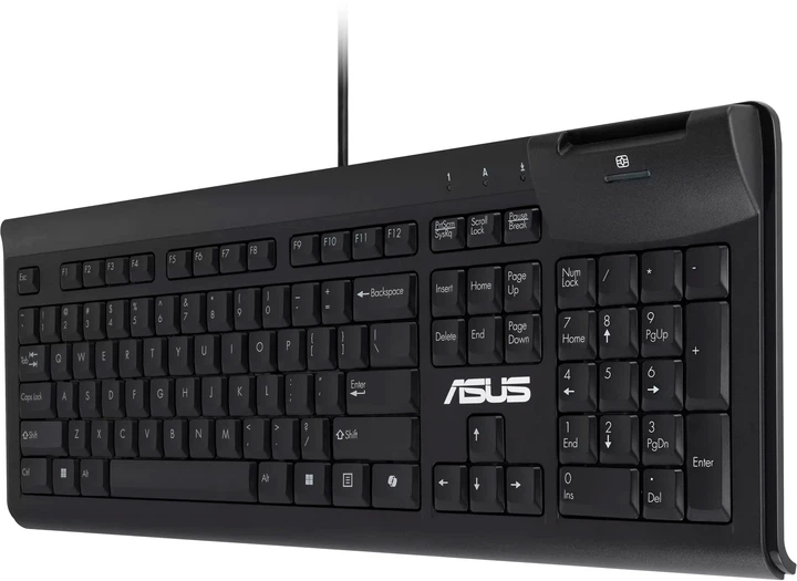 Klawiatura przewodowa ASUS Smart Card Keyboard KU100 Black (90XB05E0-BKB010) - obraz 4