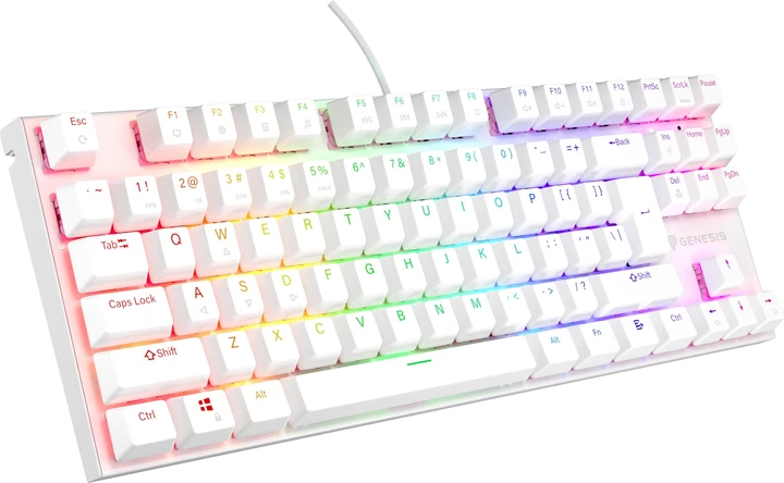 Клавіатура дротова Genesis Thor 303 TKL RGB Outemu Peach Silent White (NKG-2063) - зображення 2