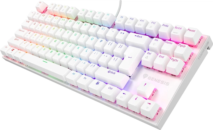 Клавіатура дротова Genesis Thor 303 TKL RGB Outemu Peach Silent White (NKG-2063) - зображення 3