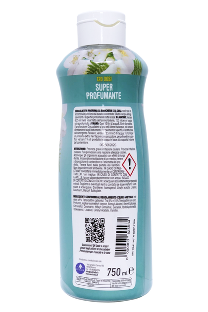 Ароматичний парфум для прання та миття підлог «білий мускус» COCCOLATEVI profuma bucato paVIM. muschio bianco 120 доз 750 мл. - изображение 2