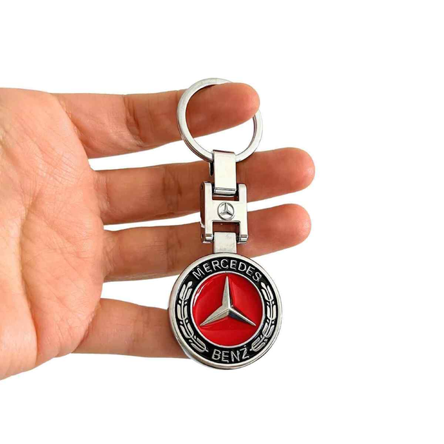 Брелок для ключів (мерседес) Mercedes-Benz червоний духсторонний малюнок - зображення 2