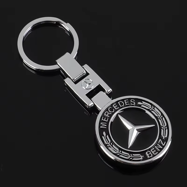 Брелок для ключів (мерседес) Mercedes-Benz чорний духсторонний малюнок - зображення 2
