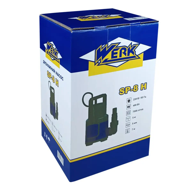 Насос дренажный WERK SPD-8 H - Фото 4 Насос дренажный WERK SPD-8 H - изображение 4