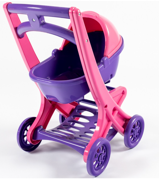 Коляска для кукол пластиковая Doloni Toys 0121/02, игрушечная тележка для пупса, стойка, Украина. - изображение 4