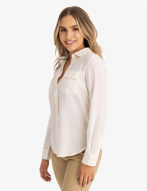 Рубашка женская U.S. Polo Assn. (2463299138132) CHEST POCKET XL бежевая - изображение 3