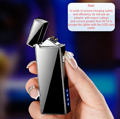 Електронна плазмова USB запальничка вітрозахисна (Безполум'яна) Silver. - зображення 3
