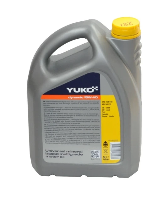 Олія YUKO DYNAMIC 15W-40 SAE API SG/CD, 5 л (смаз281) - зображення 3