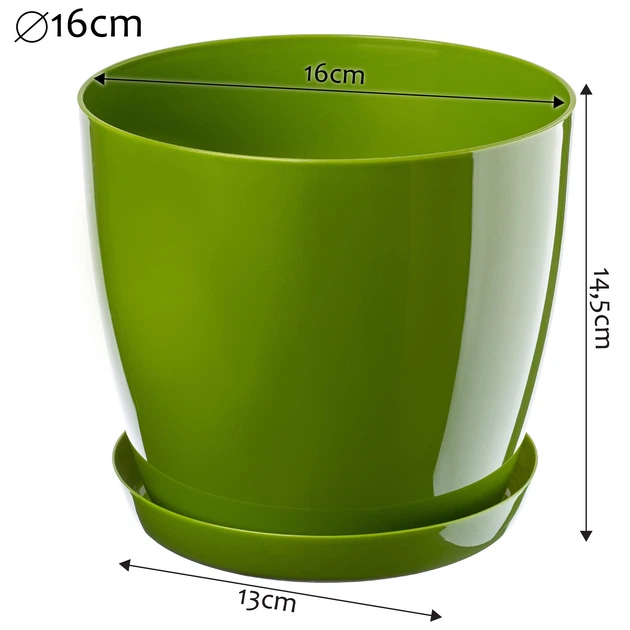 Квітковий горщик з блюдцем Kadax Agen K10586 3 шт - зображення 2