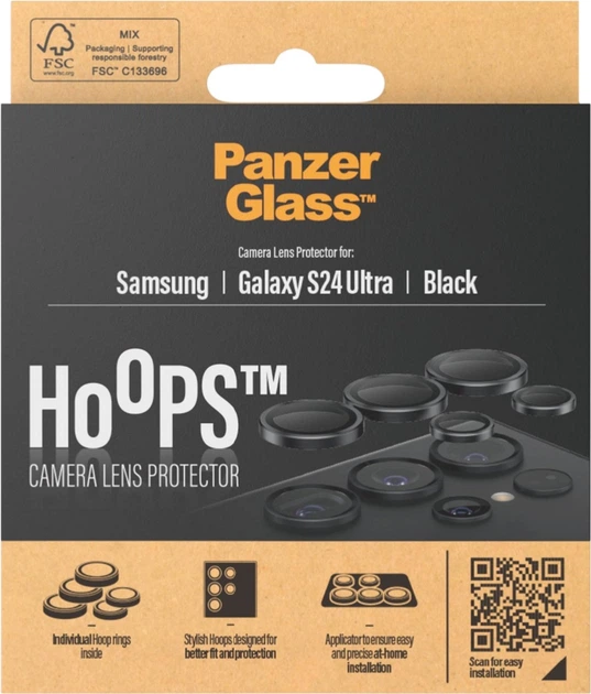 Захисне скло Panzer Glass Hoops Camera Lens Protector для Samsung Galaxy S24 Ultra Black (5711724012099) - зображення 2