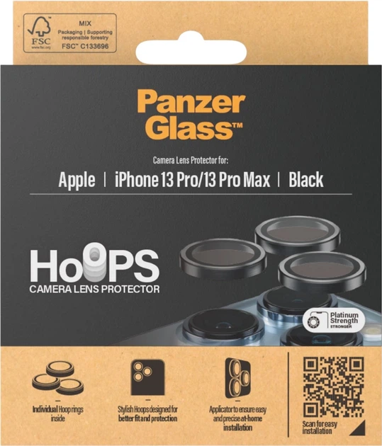 Захисне скло Panzer Glass Hoops Camera Lens Protector для Apple iPhone 13 Pro Max Black (5711724011436) - зображення 2