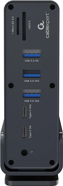 Док станція Cablexpert USB-C 15-в-1 (A-CF-COMBO15-01) - Фото 6 Док станція Cablexpert USB-C 15-в-1 (A-CF-COMBO15-01) - зображення 6