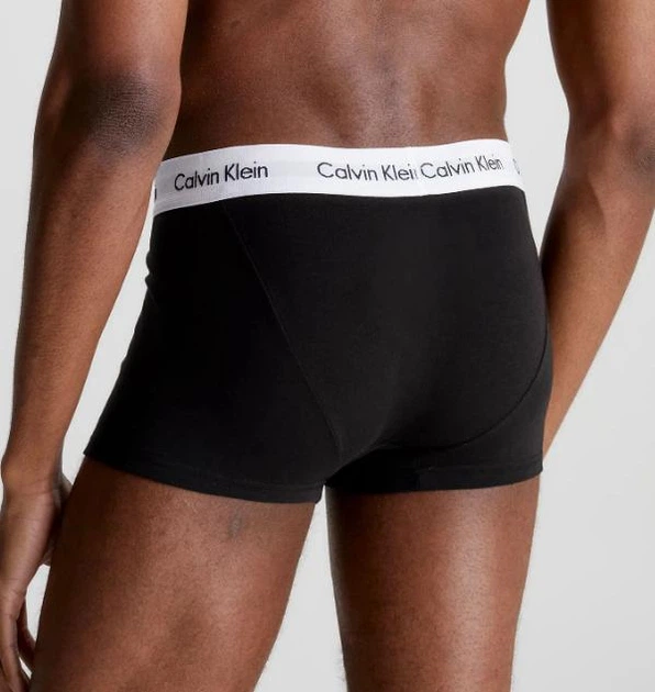 Набір чоловічих трусів боксерів Calvin Klein men boxer 3 шт, розмір М чорні, з сірим поясом. - зображення 4