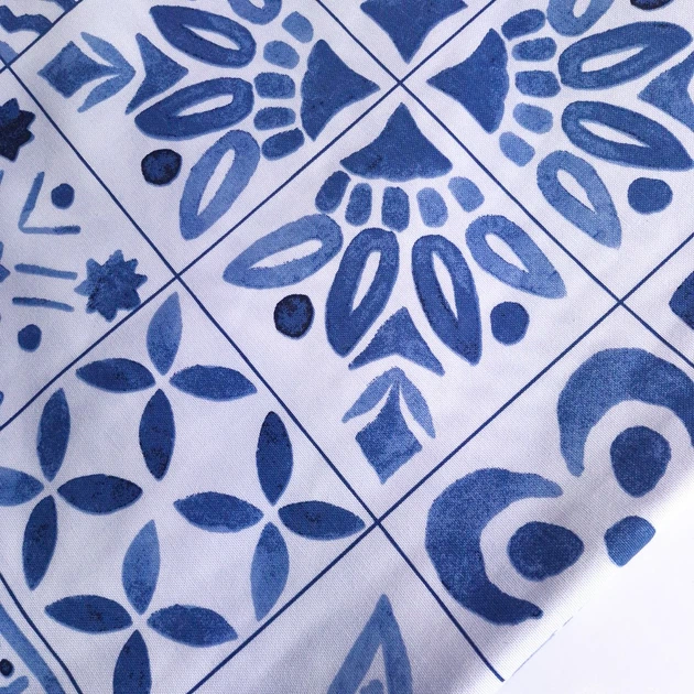 Скатерть SoundSleep Blue Mosaic водоотталкивающая 130х180 см белая (2800005024364) - изображение 7