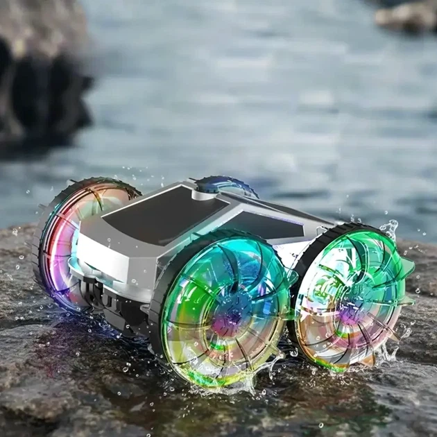 Машина амфибия на радиоуправлении 24G LED с аккумулятором 800 мАч для трюков CV-B904-1 - изображение 5