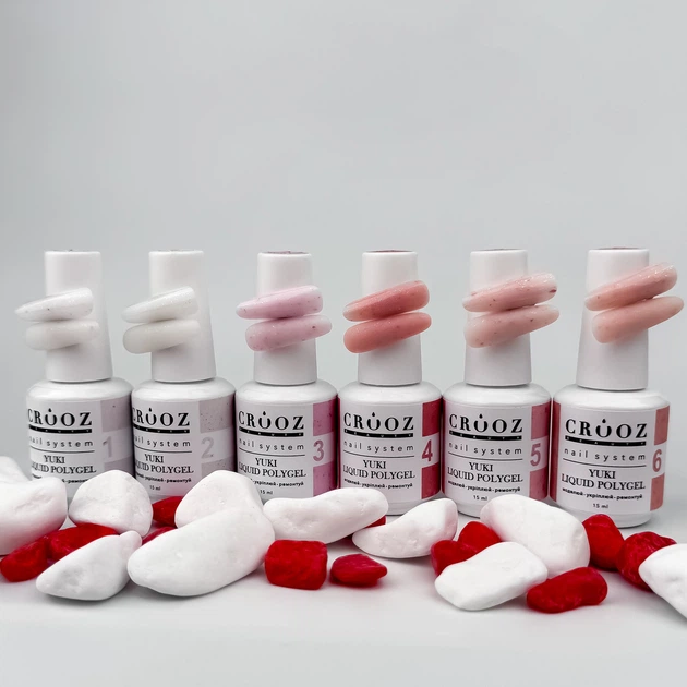 Жидкий полигель Crooz Liquid Polygel Yukki 15 мл (Палитра) - изображение 4