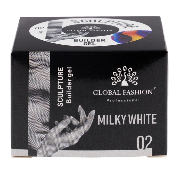 Скульптурный гель «SCULPTURE BUILDER GEL» Global Fashion № 02, 15 гр (Молочный) - изображение 6
