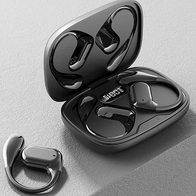 Бездротові Bluetooth навушники з мікрофоном та кейсом 150 мВт чорні Q11 для прослуховування музики та спілкування - зображення 7