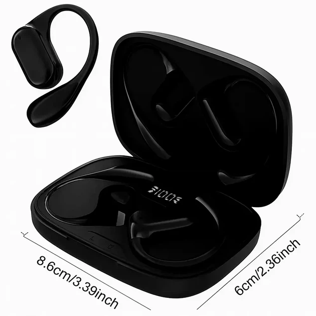 Бездротові Bluetooth навушники з мікрофоном та кейсом 150 мВт чорні Q11 для прослуховування музики та спілкування - зображення 9