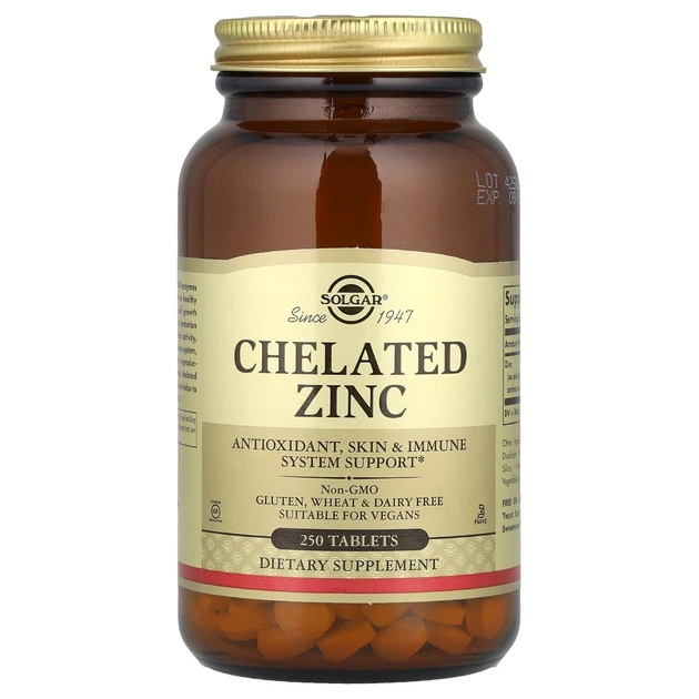 Минералы Solgar Цинк Хелат Chelated Zinc 250 таблеток - изображение 4