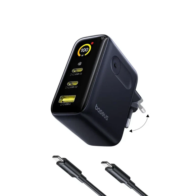 Мережевий зарядний пристрій Baseus PicoGo AE21 100W GaN Fast Charger (E0121B) - зображення 5