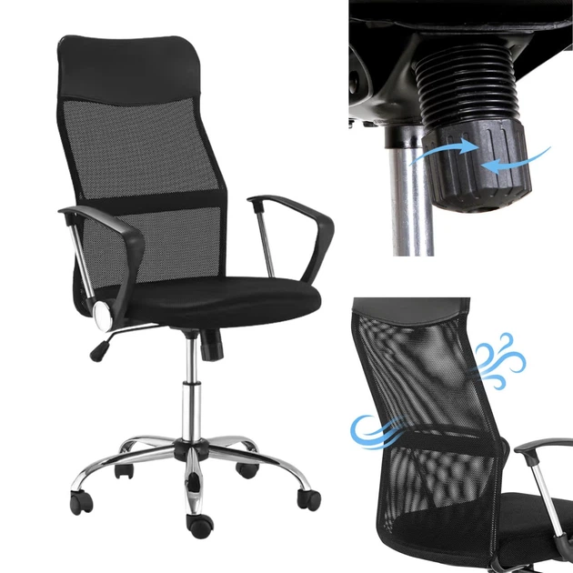 Офісне крісло Hedo ErgoLux Pro Mesh Чорне (5907184130439) - зображення 2