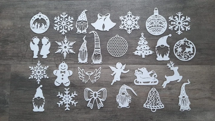 Набор Елочных Тегов Christmas Tags Christmas Ornaments 3Д Печать Бирюзовый 7 См - изображение 2