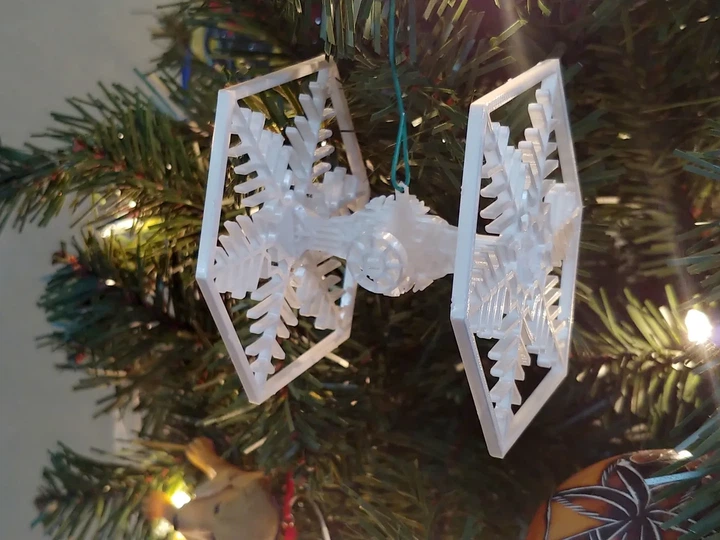 Сборная Елочная Игрушка Snowflake Tie Fighter Kit Card Ornament 3Д Печать Голубой 10 См - изображение 4