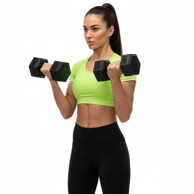 Гантелі для вправ Actiget бітумні 2 × 5 кг ACT0163 (5908455309851) - зображення 6