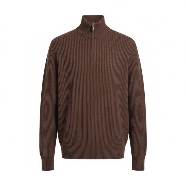 Мужской кашемировый свитер в стиле Loro Piana, коричневый (LP09001.1ML) - Фото 1 Мужской кашемировый свитер в стиле Loro Piana, коричневый (LP09001.1ML) - изображение 1